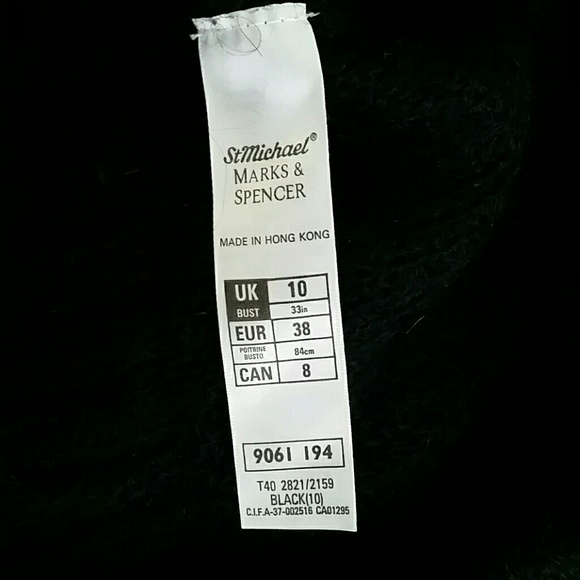 Marks & Spencers black mohair/Acrylic  sweater. - Picture 7 of 8